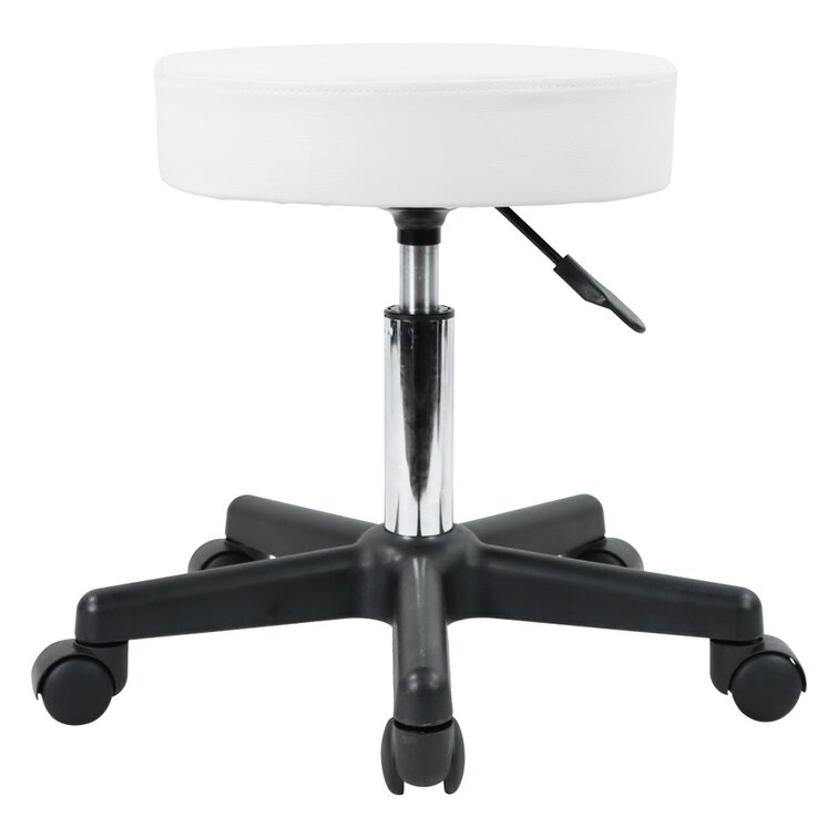 Inbox Zero Adjustable Height Ergonomic Lab Stool with Wheels